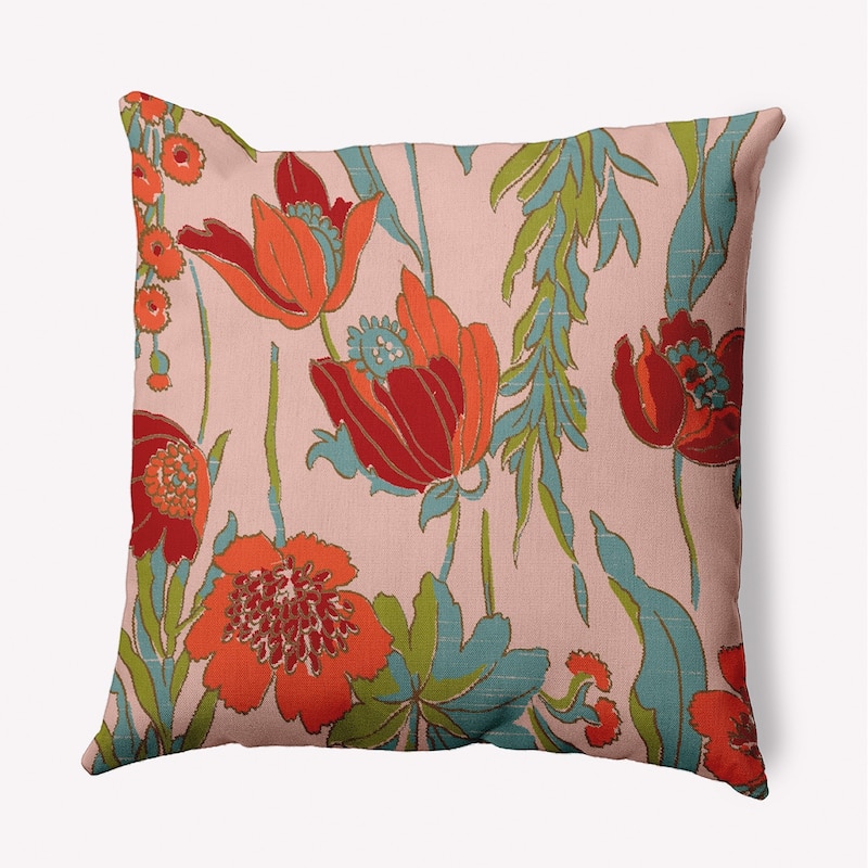 Bold Flower Garden Decorative Indoor Pillow - Red - 26" x 26"