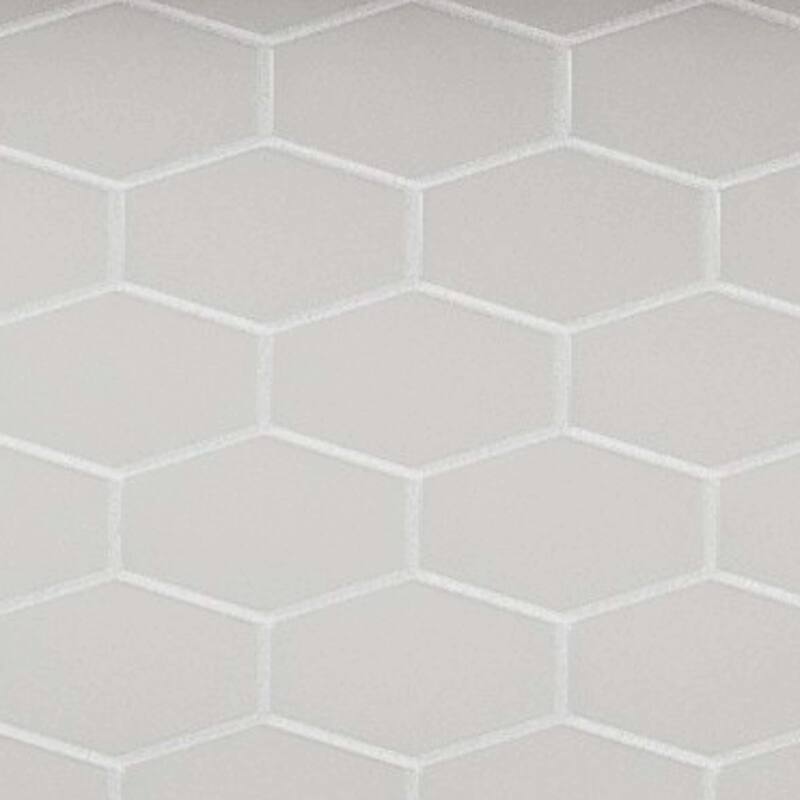 Cruz Bay Studio MKT2872 Long Hex - 11" x 11" Geometric Floor and Wall - Misty Grey Matte