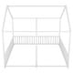 preview thumbnail 9 of 11, Metal Twin Size House Platform Bed with Two Shared Beds, Guardrails, Roof and Windows, Sturdy Frame, White Finish