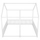 preview thumbnail 9 of 11, Twin Size Metal Platform Beds with Shared Design ,House-Shaped Roof and Guardrails for Safety and Fun