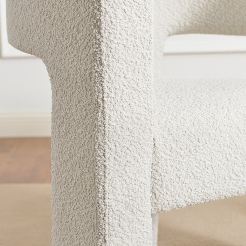 KINWELL 28" Wide Boucle Upholstered Square Armchair (Set of 2)