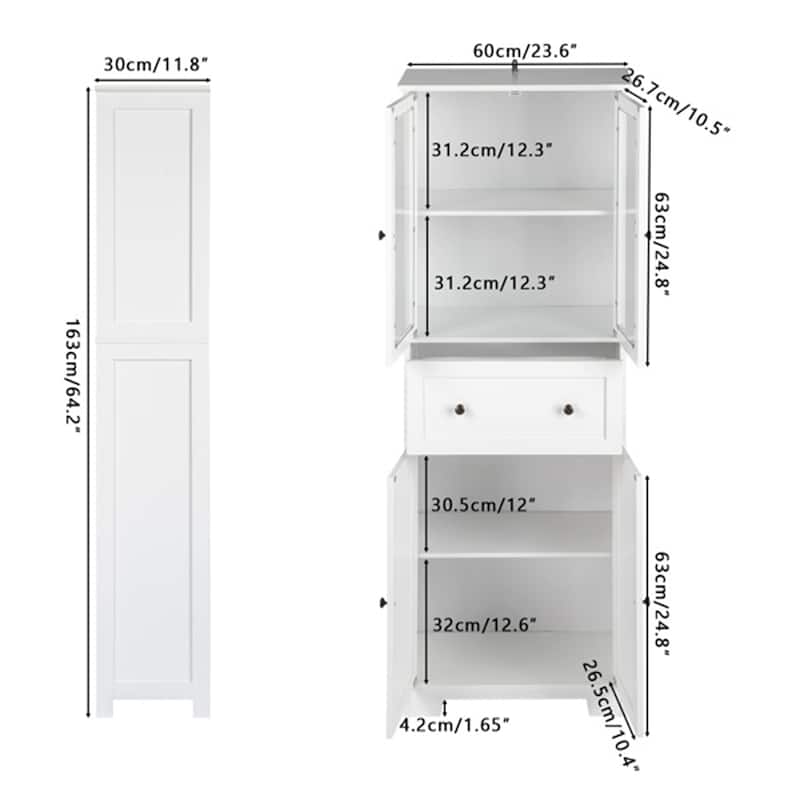 4 Doors and 1 Drawer Storage Cabinet
