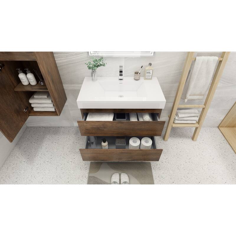 Baillie 42'' Wall-Mounted Vanity with Reinforced Acrylic Sink