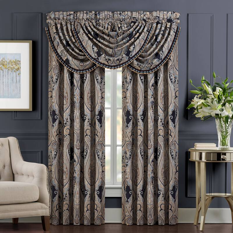 J. Queen New York Luciana Indigo Window Panel Pair - 95 Inches