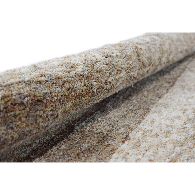 Addison Sanibel Striped Grey Shag Area Rug