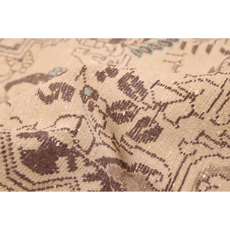 ECARPETGALLERY Hand-knotted Antalya Vintage Beige Wool Rug - 7'7 x 10'4