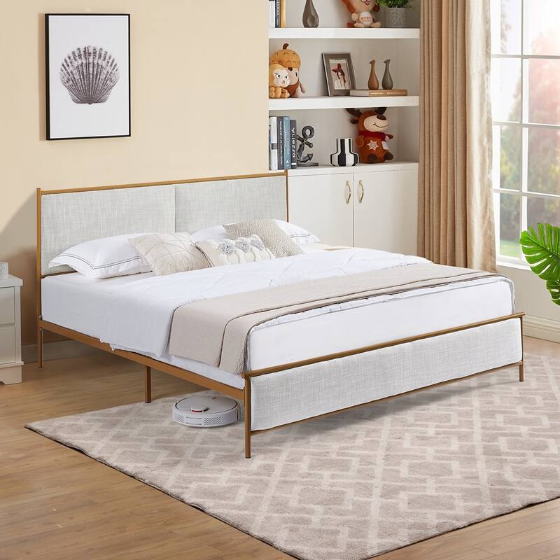 Classic Metal Platform bed with support legs