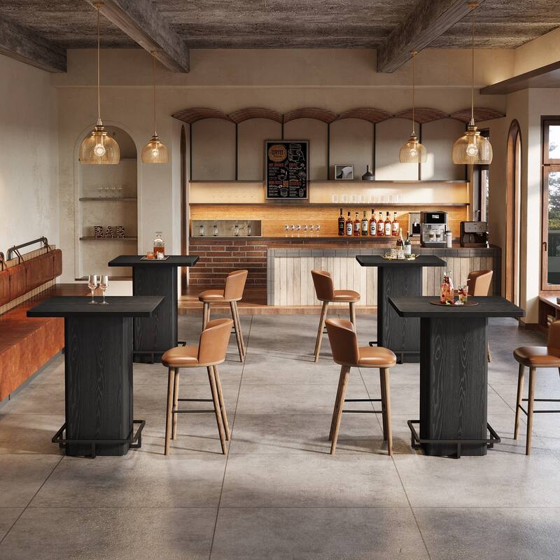 High Wood Bar Table, Bistro Pub Table, Dining Coffee Cocktail Living Room Accent Pub Desk