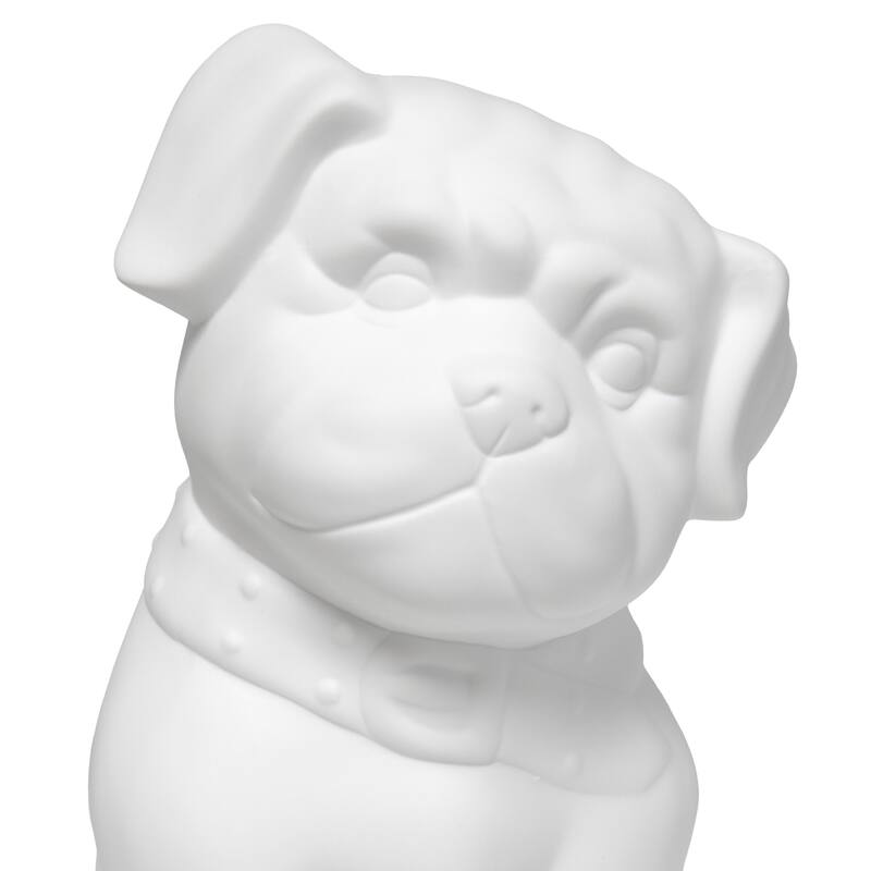 Canine Dog Porcelain Table Lamp - 10.5" - White