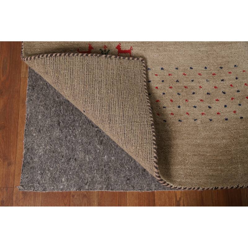 Gabbeh Indian Area Rug Handmade Wool Carpet - 7'9"x 9'10"