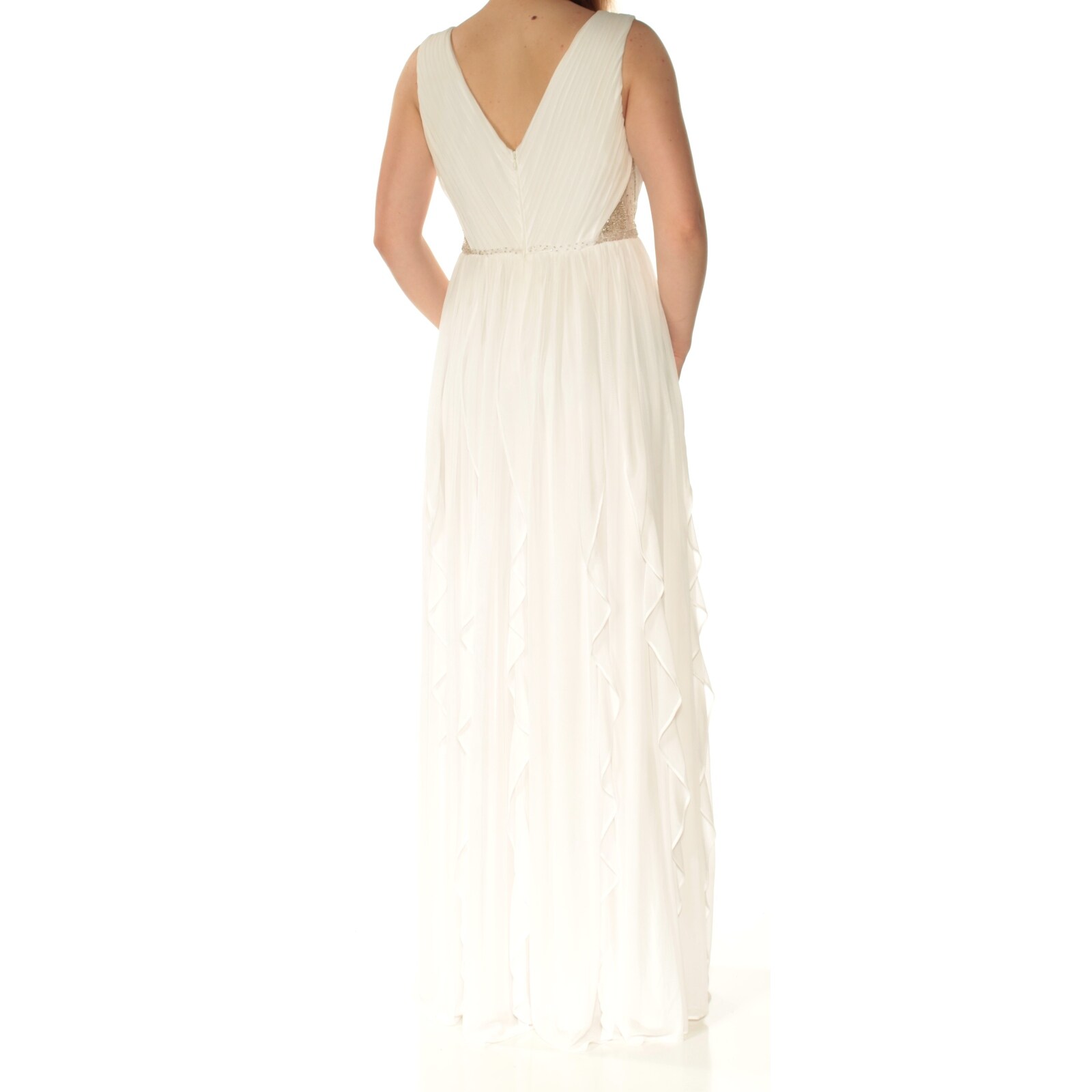 white beaded formal dress