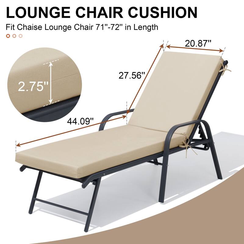 Outdoor Patio Chaise Lounge Chair Cushion