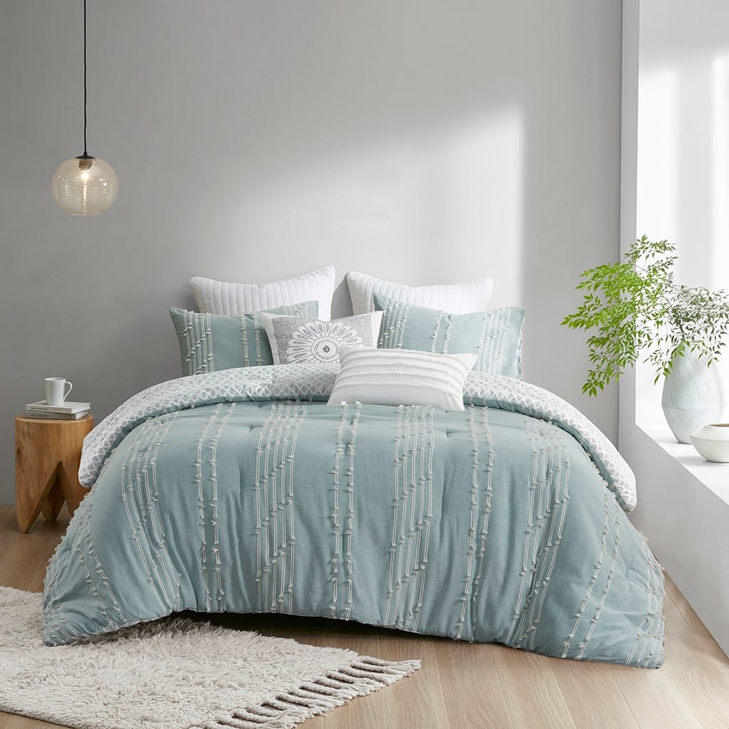 INK+IVY Kara 3 Piece Cotton Jacquard Comforter Set