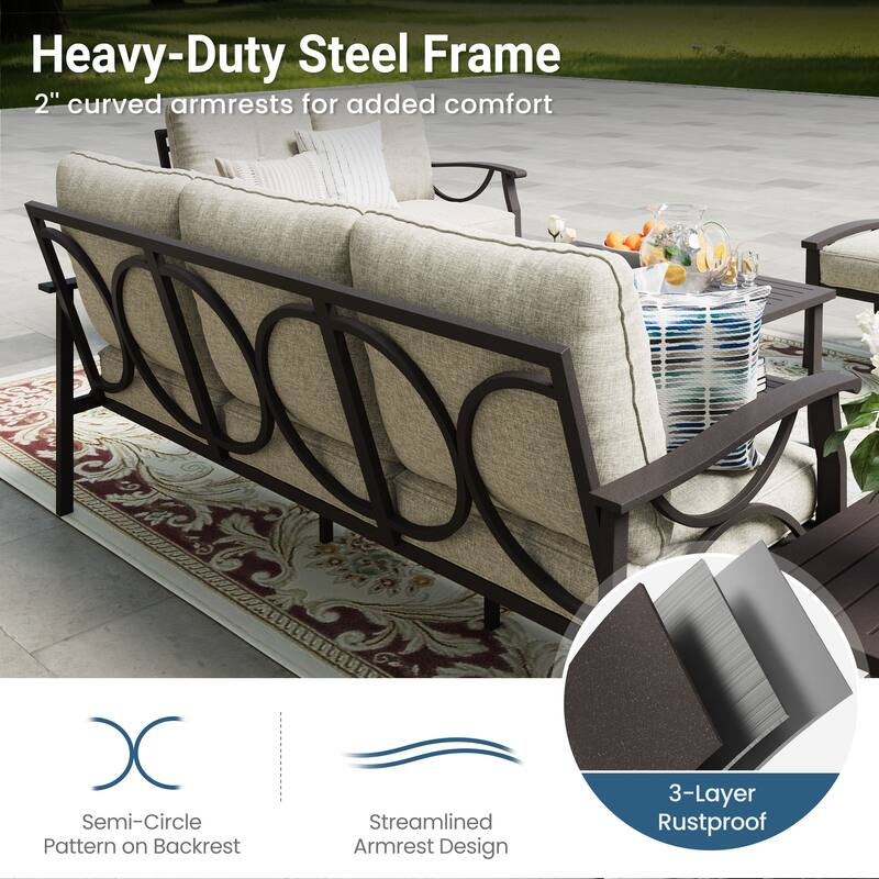 5-Person Patio Conversation Sets with Cushions