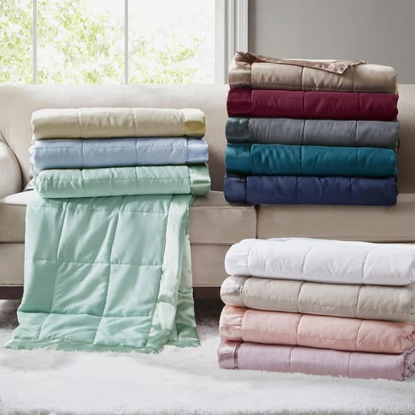 Madison Park Prospect Lightweight Down Alternative Blanket with Satin ...