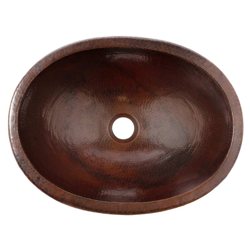 Schrodinger Copper 17" Oval Dual Flex Bath Sink with Ashfield Faucet Kit