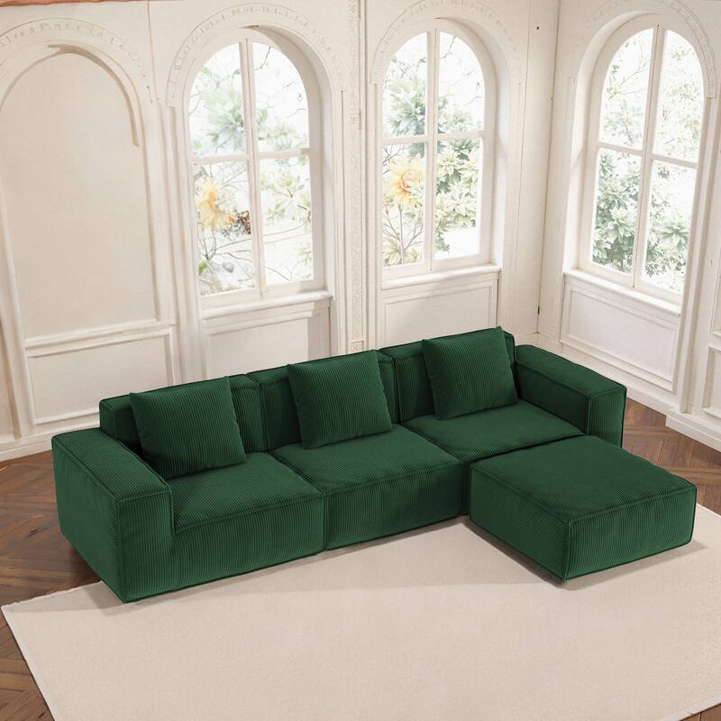 Modular Sofa Can Be Converted Into An Oversized Sofa Bed Free Conversion Sofa Set,Three-Person Combination With Footrest