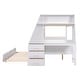 preview thumbnail 7 of 7, Twin over Full Bunk Bed with Trundle, Built-in Desk, Storage Drawers & Shelf in Gray - Perfect for Sleepovers