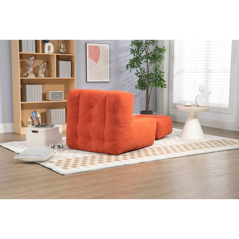 Fluffy bean bag chair, for adults and children, super soft lazy sofa chair with memory foam and ottoman,for living room
