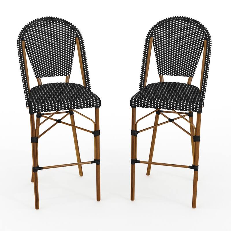 Martha Stewart 2PK All-Weather Stackable Patio Bistro Bar Stools - 18.5"W x 23.25"D x 45.75"H