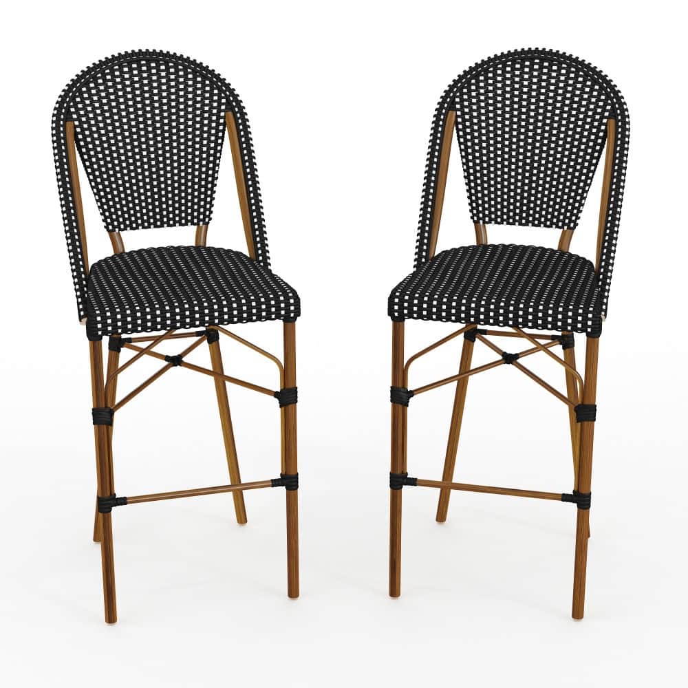 Martha Stewart 2PK All-Weather Stackable Patio Bistro Bar Stools - 18.5"W x 23.25"D x 45.75"H