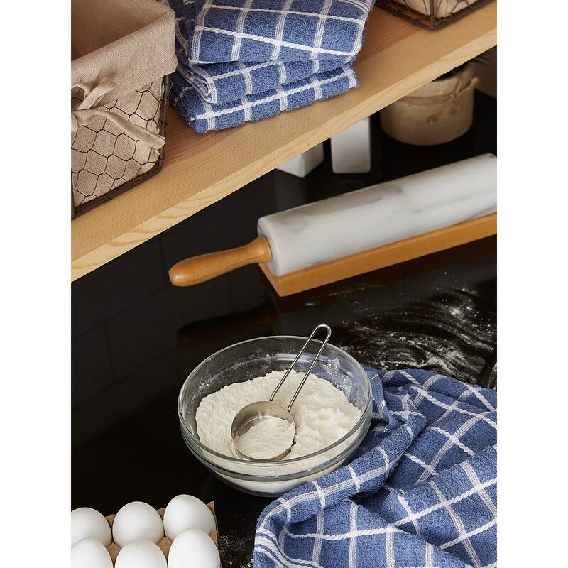 DII Solid Honey Gold Windowpane Terry Dishtowel 4 Piece