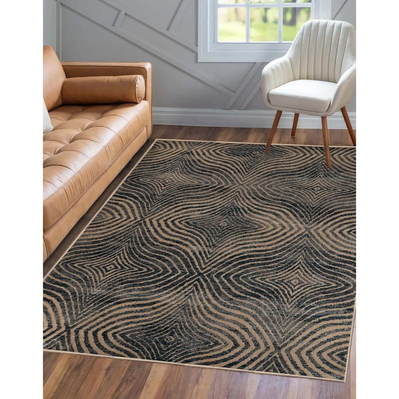 Abstract Modern Geometric Diamonds Runner or Area Rug by Superior - 8' x 10' - Multicolor