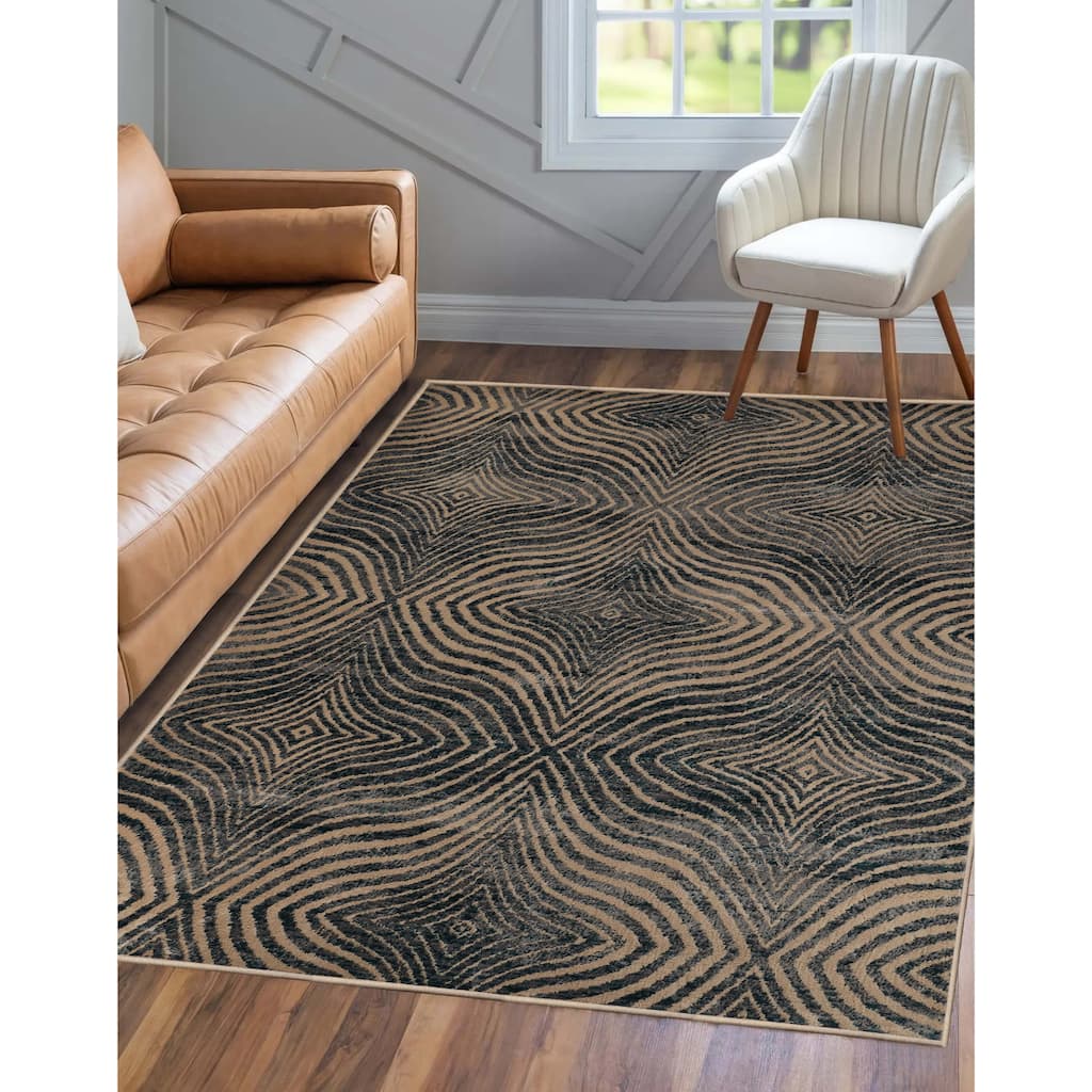 Abstract Modern Geometric Diamonds Runner or Area Rug by Superior