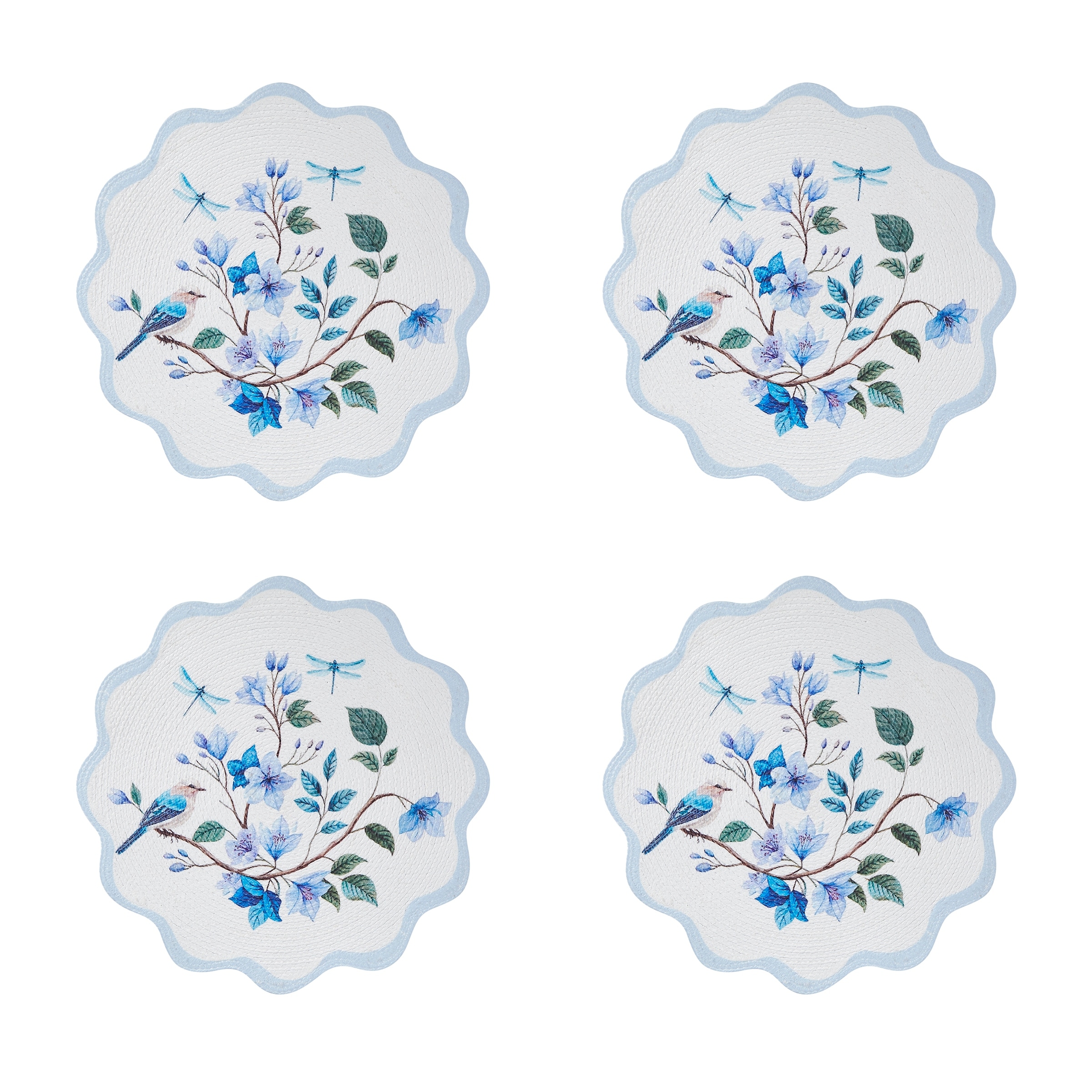 Avanti Bluebird Set of 4 Round Placemats - 13x19