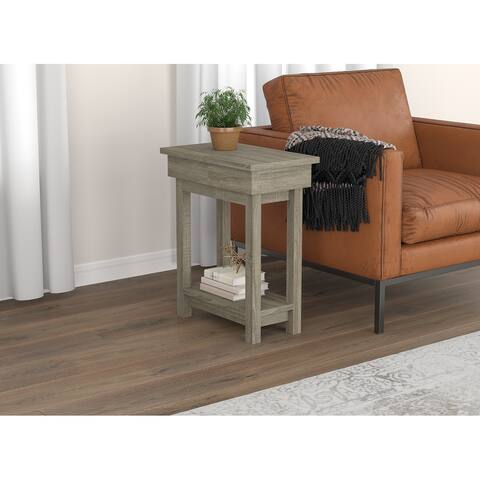 Accent Table 20L Dark Taupe Open Top Drawer - 20" x 11.4" x 24"