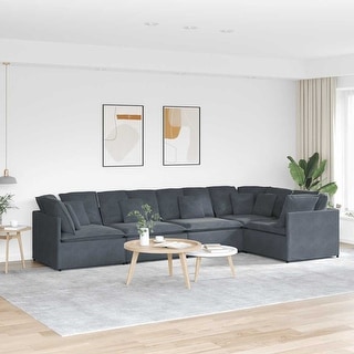 vidaXL Modular Sofa Dark Grey - 157.5 x 78.7 x 25.2