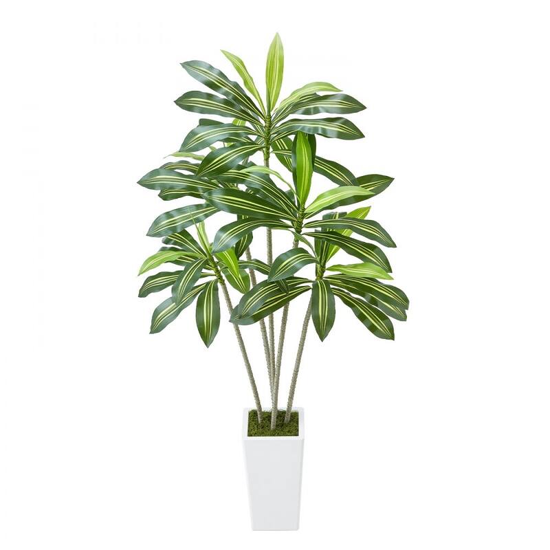 Realistic Artificial Dracaena Tree with Moss Planter and Lifelike PE Leaves for Indoor Home Decor