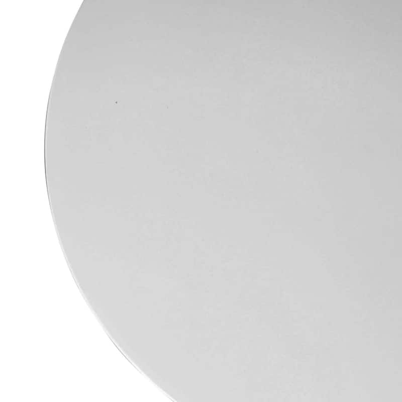 White Solid Wood Round End Table with Pedestal Base and Rustic Finish - 17” x 17” x 22” (D x W x H)