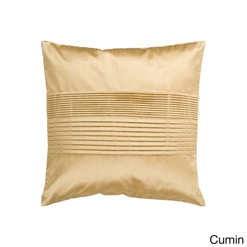 Livabliss Hind Decorative 18-inch Shiny Square Pleated Throw Pillow