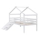 preview thumbnail 6 of 6, Modern Twin Size Low Loft Bed with Slide and Ladder and Safety Guardrails and House Roof for Bedroom