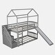 preview thumbnail 30 of 39, Twin Over Twin Bunk Bed with Slide, House Bed with Slide