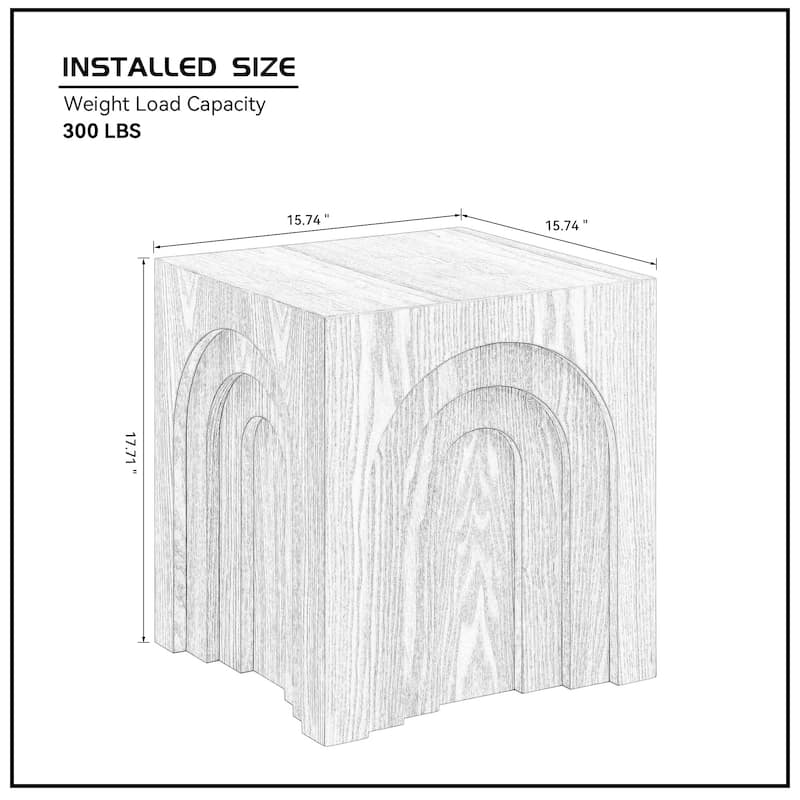 15.74'' Square Side Table Small Coffee Table Accent Table Bedside Table for Living Room Bedroom