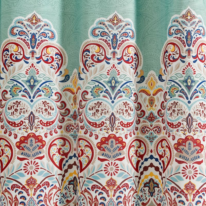 Lush Decor Boho Chic Shower Curtain with Peva Lining and Rings Set