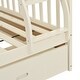 preview thumbnail 9 of 12, Cream Twin over Full Wood Bunk Bed with Storage Drawers, Ladder and Safety Guard Rails
