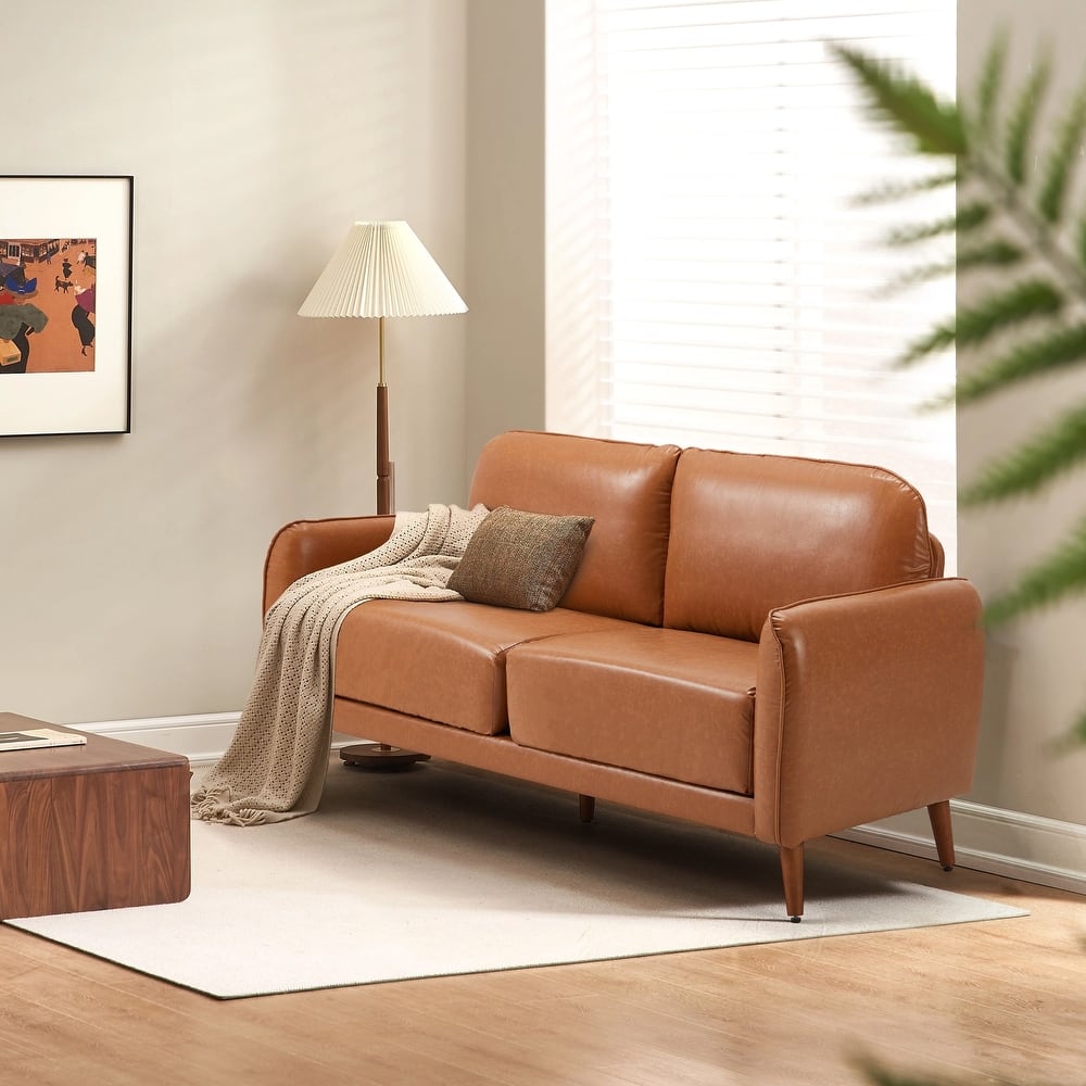 Modern double sofa for small spaces with storage, 2 soft cushions