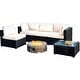 preview thumbnail 32 of 61, Costway 5PCS Patio Rattan Furniture Set Cushioned Sofa & Chair Coffee