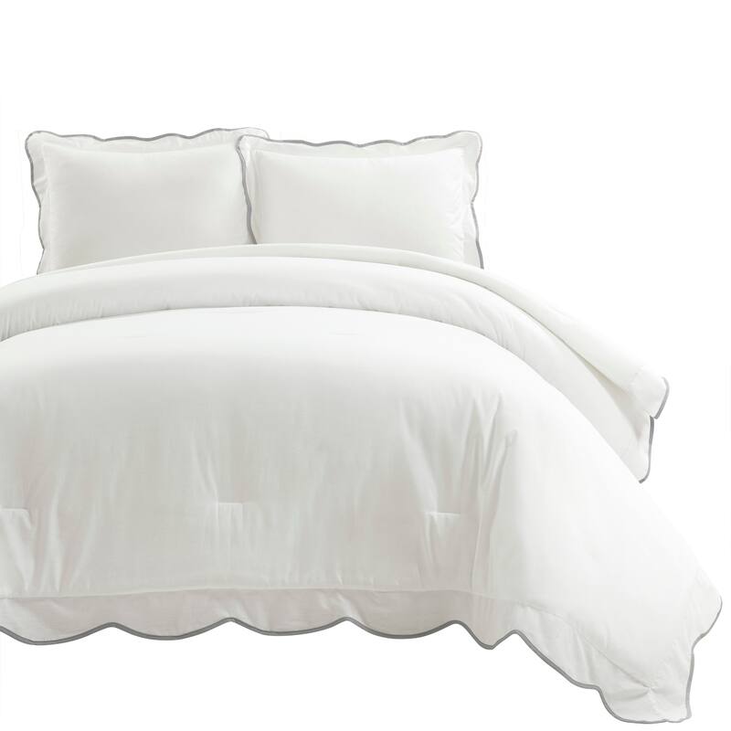 Lush Decor Coastal Chic Scallop Edge Comforter 3 Pieces Set