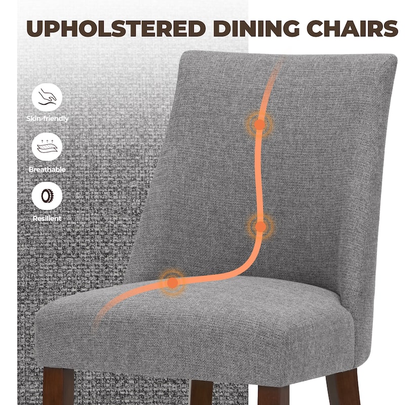 RENEWLINE Contemporary Dining Chair（Set of 2/4/6 - Upholstered Backrest & Wood Frame