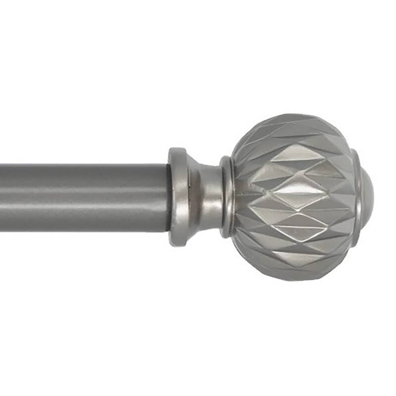 Meriville 1-Inch Diameter Single Window Treatment Curtain Rod, Castani - GunMetal - 28"-48"