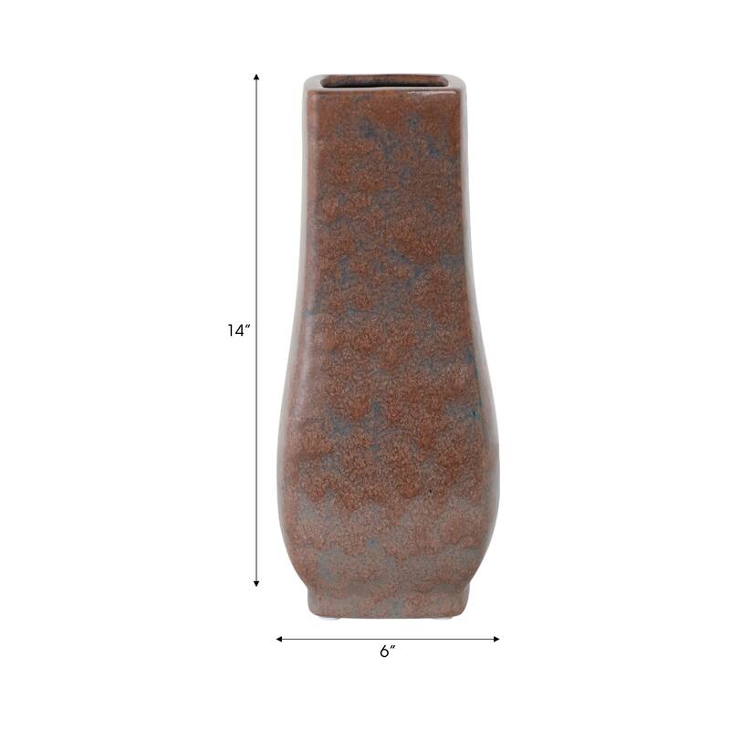 Metal Vase Geometric Textured Design and Sculptural Curved Silhouette