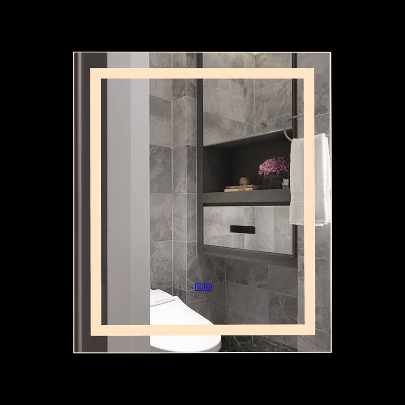 Frameless Wall Mounted LED Bathroom Mirror - Colorless