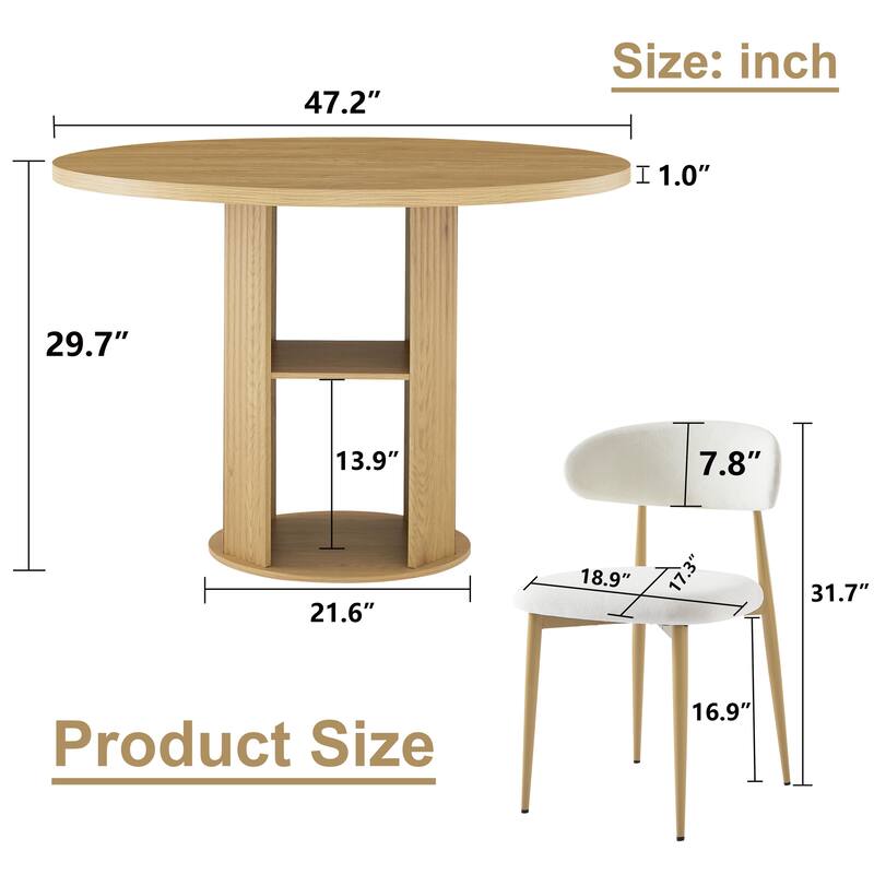 Round Dining Table Set with Two Chairs Blends Modern and Farmhouse Styles for Cozy Kitchen Spaces