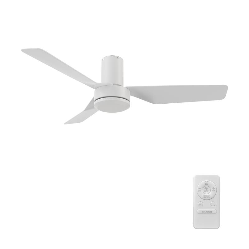 CARRO Nantes 44" Flush Mount 3-Blade Ceiling Fan with Remote, Reversible DC Motor - Without Light