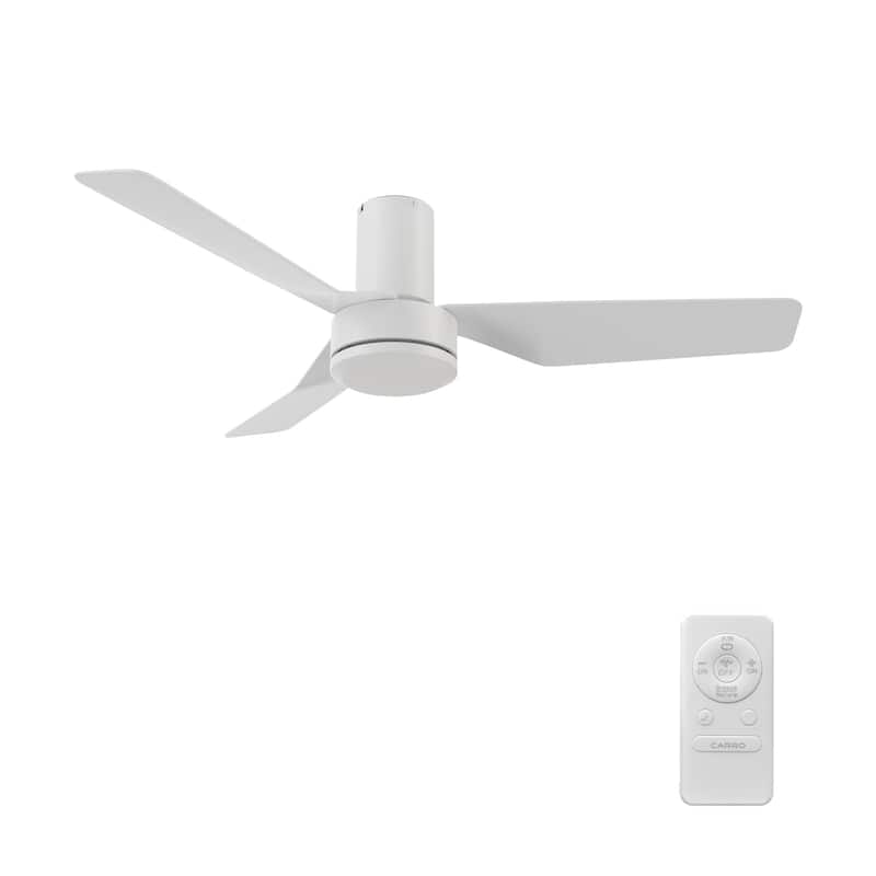 CARRO Nantes 44" Ceiling Fan with Remote -No Light-Flush Mount - White