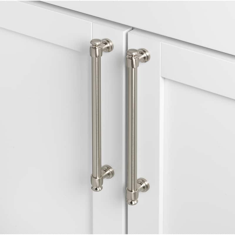 GlideRite 5-Pack 6-5/16 in. CC Classic Satin Nickel Euro Bar Pulls - Satin Nickel